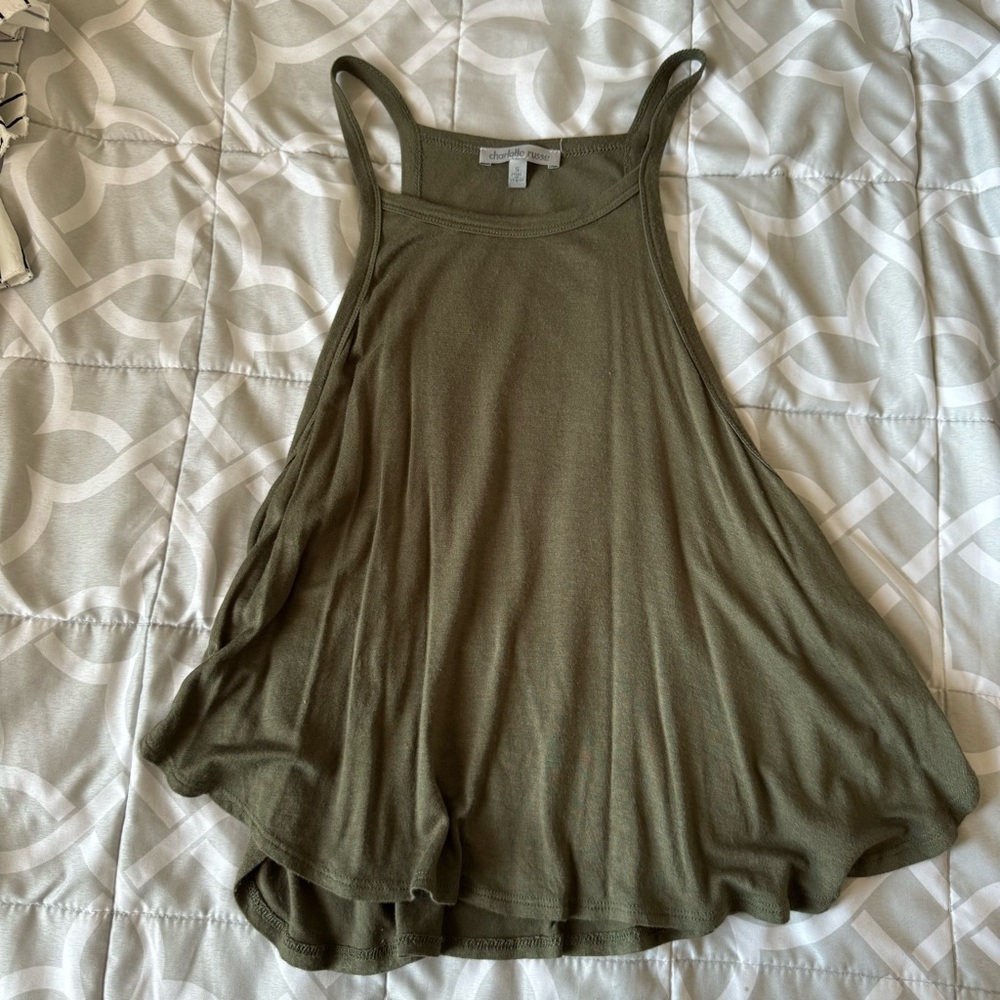 CR Olive Green Flowy Tanktop